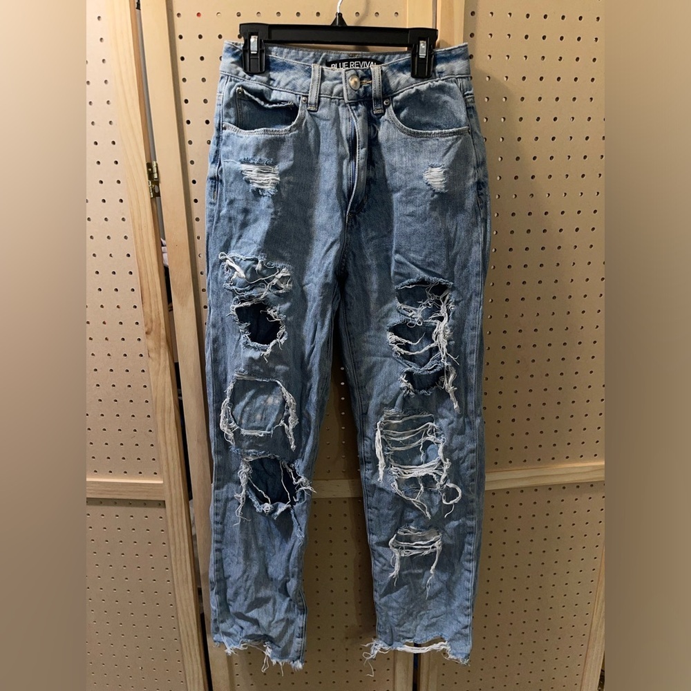 Blue Revival jeans distressed denim size 24” jeans‎
